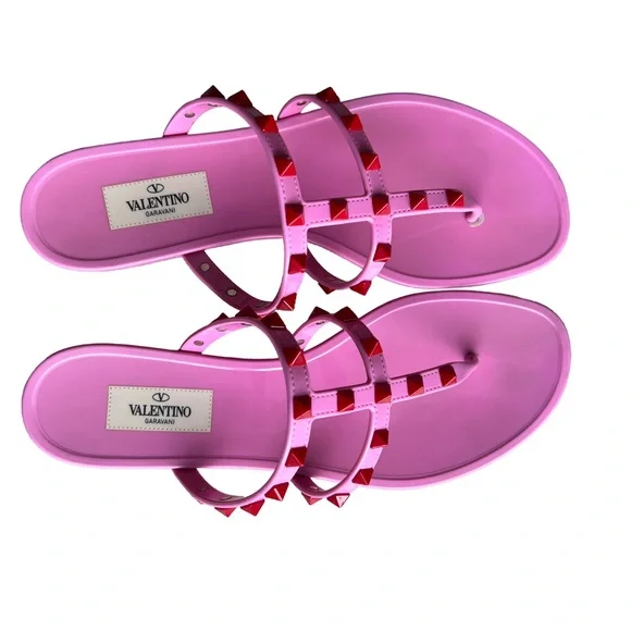 Valentino Garavani Rockstud Jelly Flat Thong - Picture 2 of 7